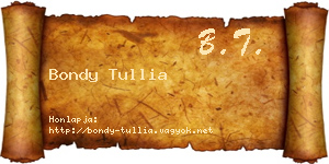 Bondy Tullia névjegykártya